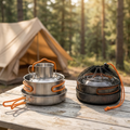 Kit de Cocina Portátil de Acero Inoxidable para Camping (4 Piezas)