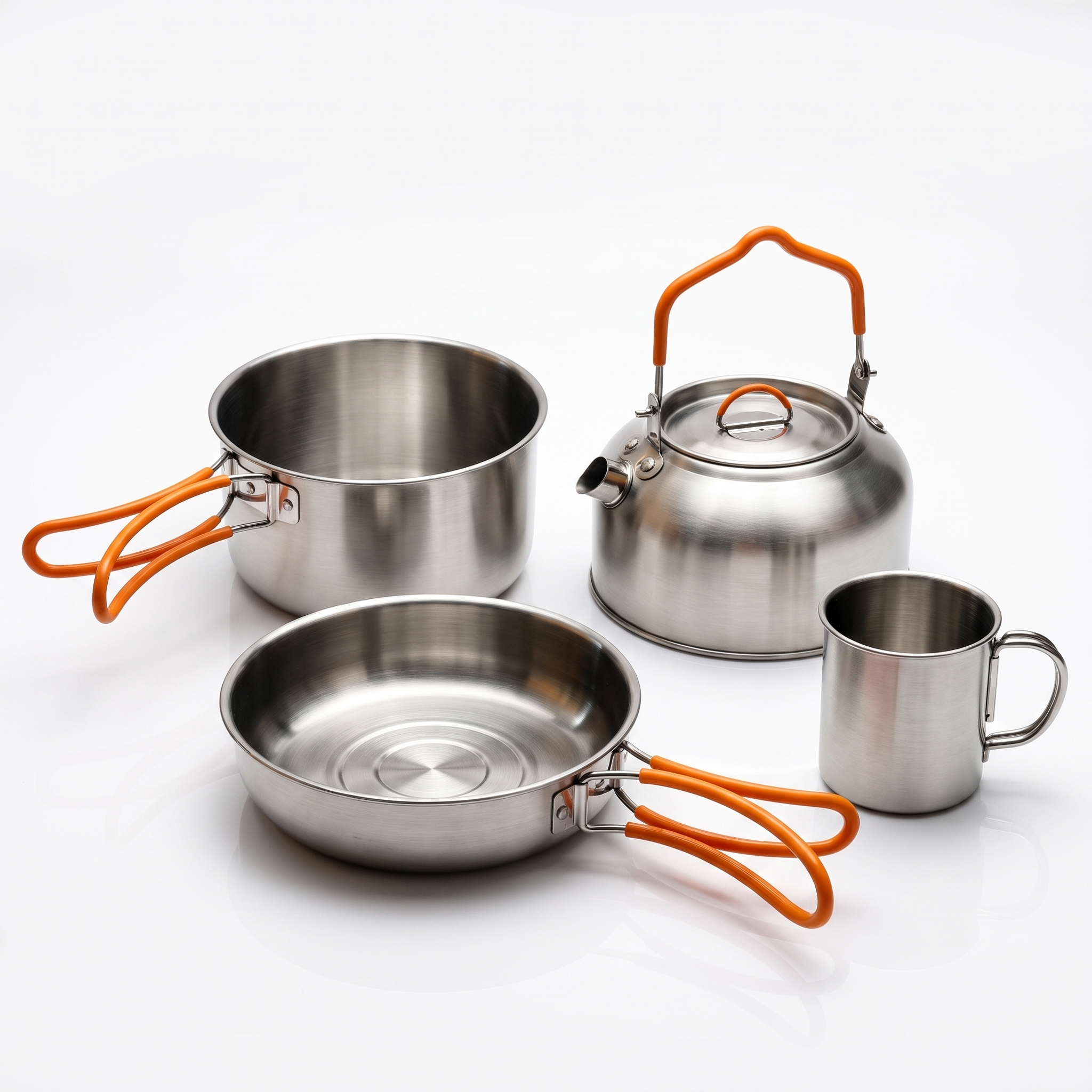 Kit de Cocina Portátil de Acero Inoxidable para Camping (4 Piezas)