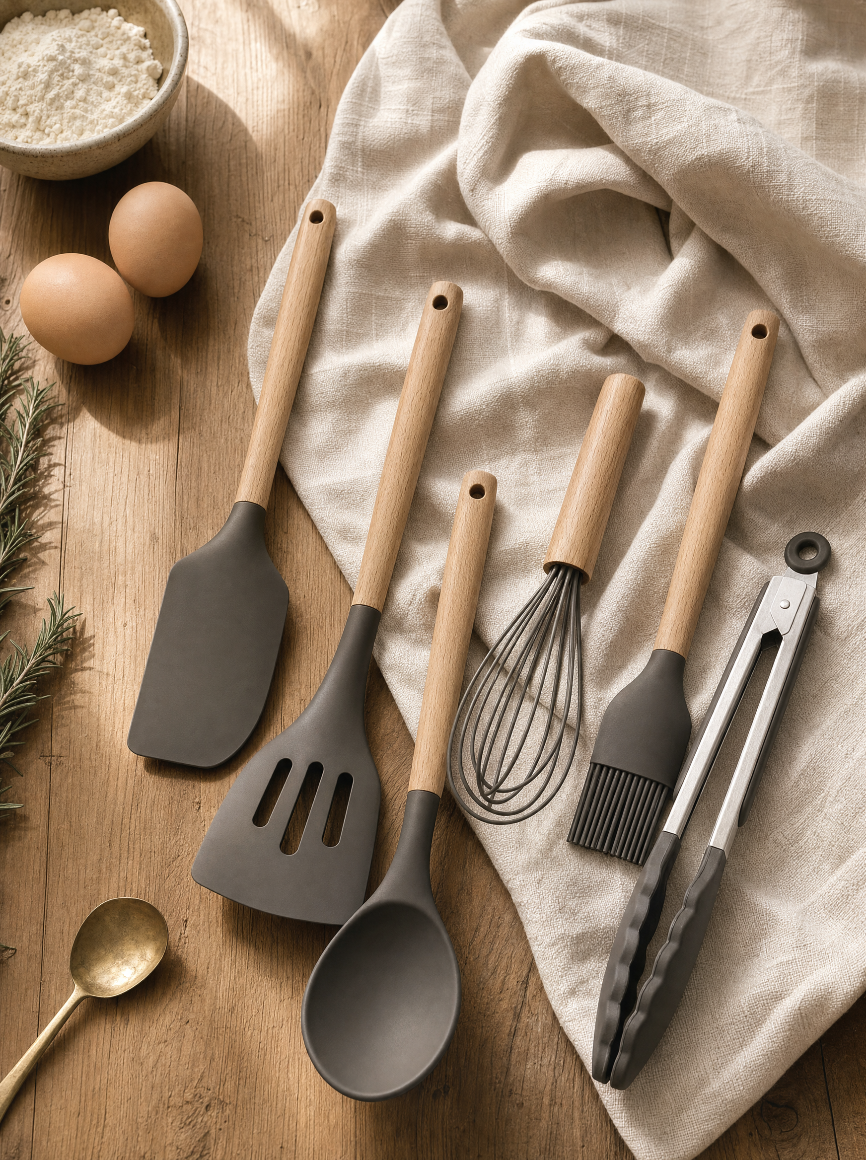 Juego de 19 utensilios de cocina de silicona antiadherente
