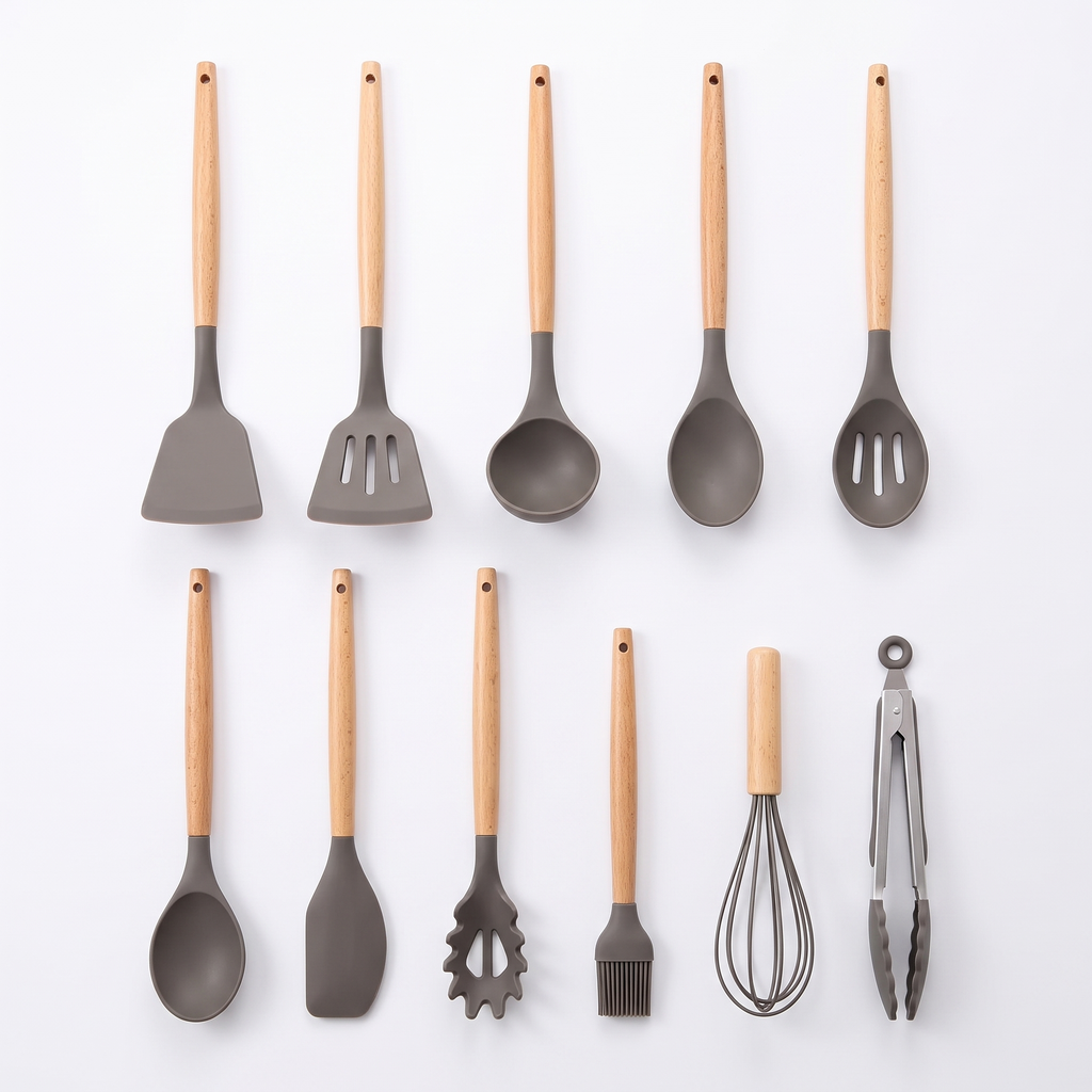 Juego de 19 utensilios de cocina de silicona antiadherente
