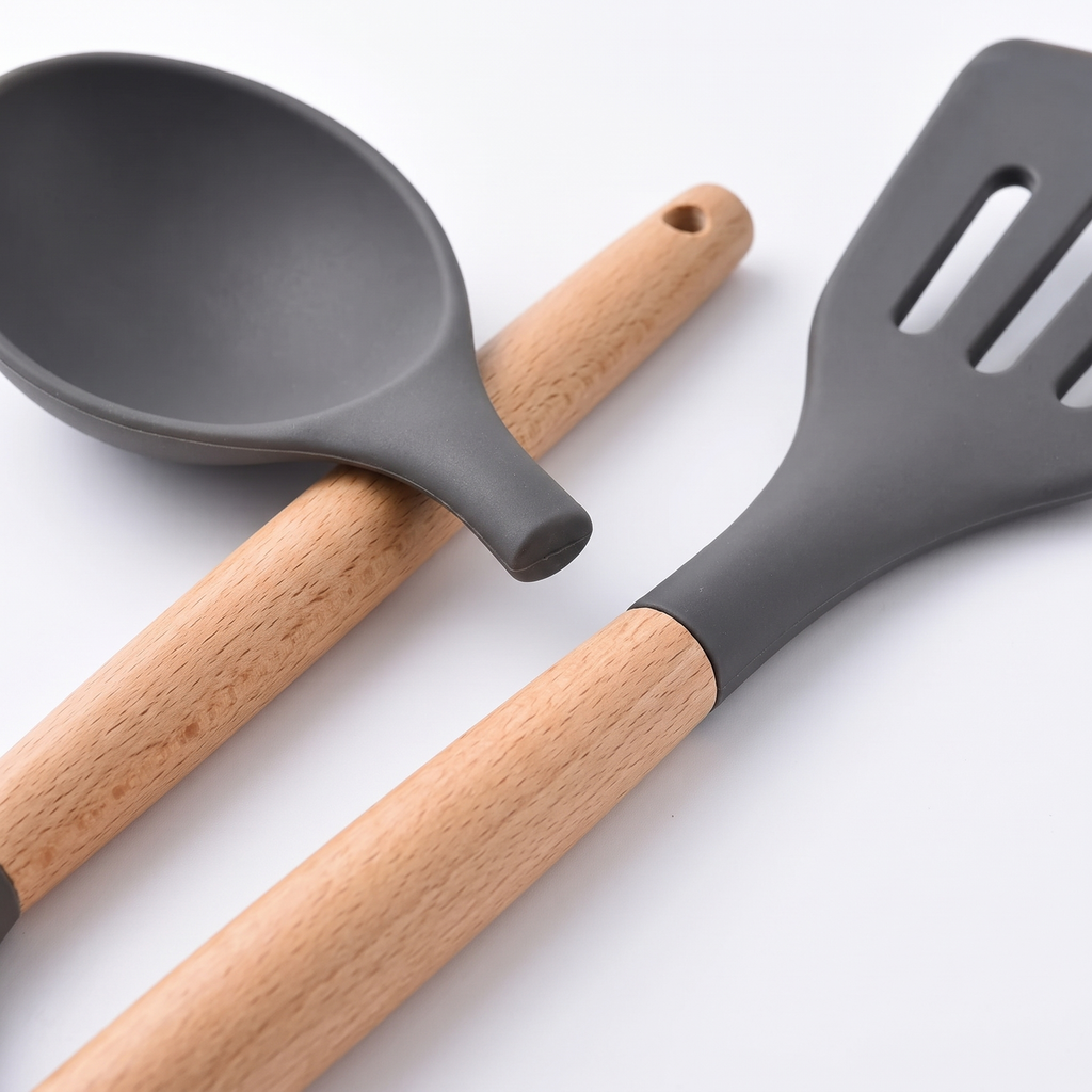 Juego de 19 utensilios de cocina de silicona antiadherente